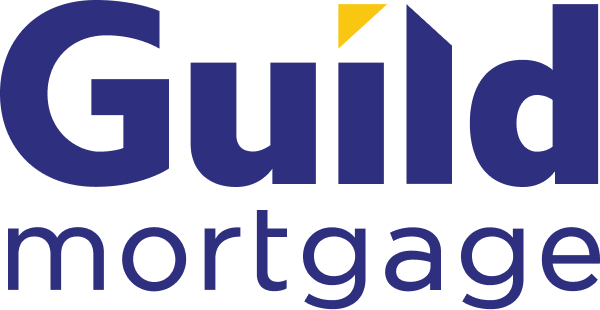 Logo of Guild Mortgage, with the word 'Guild' in large blue letters and a small yellow triangle above the 'i', and 'mortgage' in smaller blue letters below.