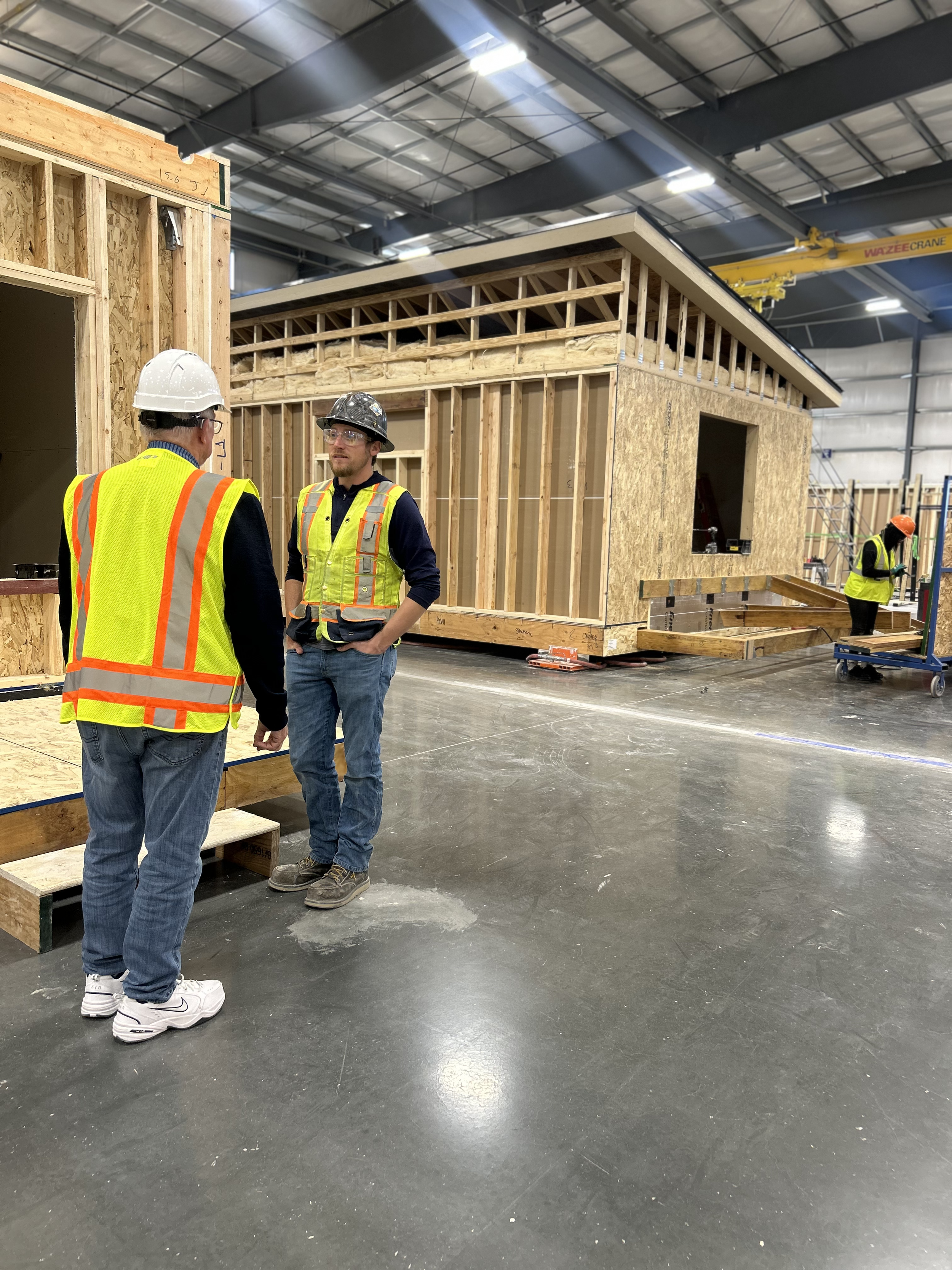 inside fading west manufacturing facility home structures built