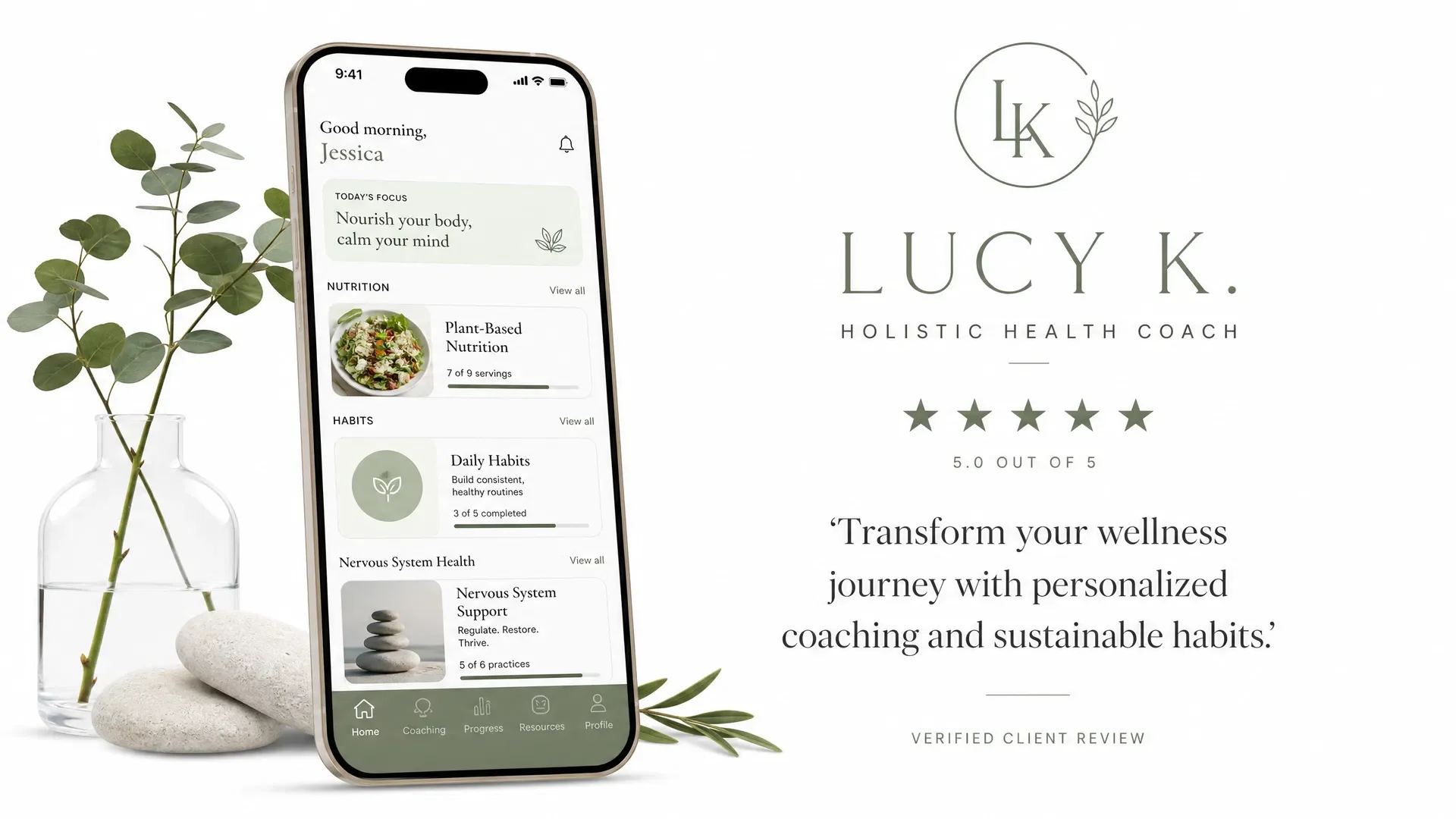 Plant based wellness coaching by Lucy K
