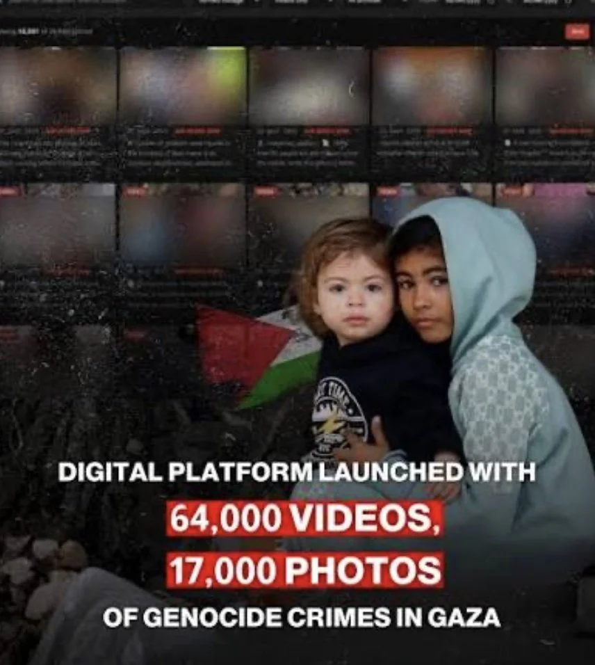 Archive Genocide is compiled of over 64,000 videos and 17,000 photographs documenting the war in the Gaza Strip, creating one of the largest publicly accessible visual databases of the war to date.  The platform centralizes footage collected from Gaz