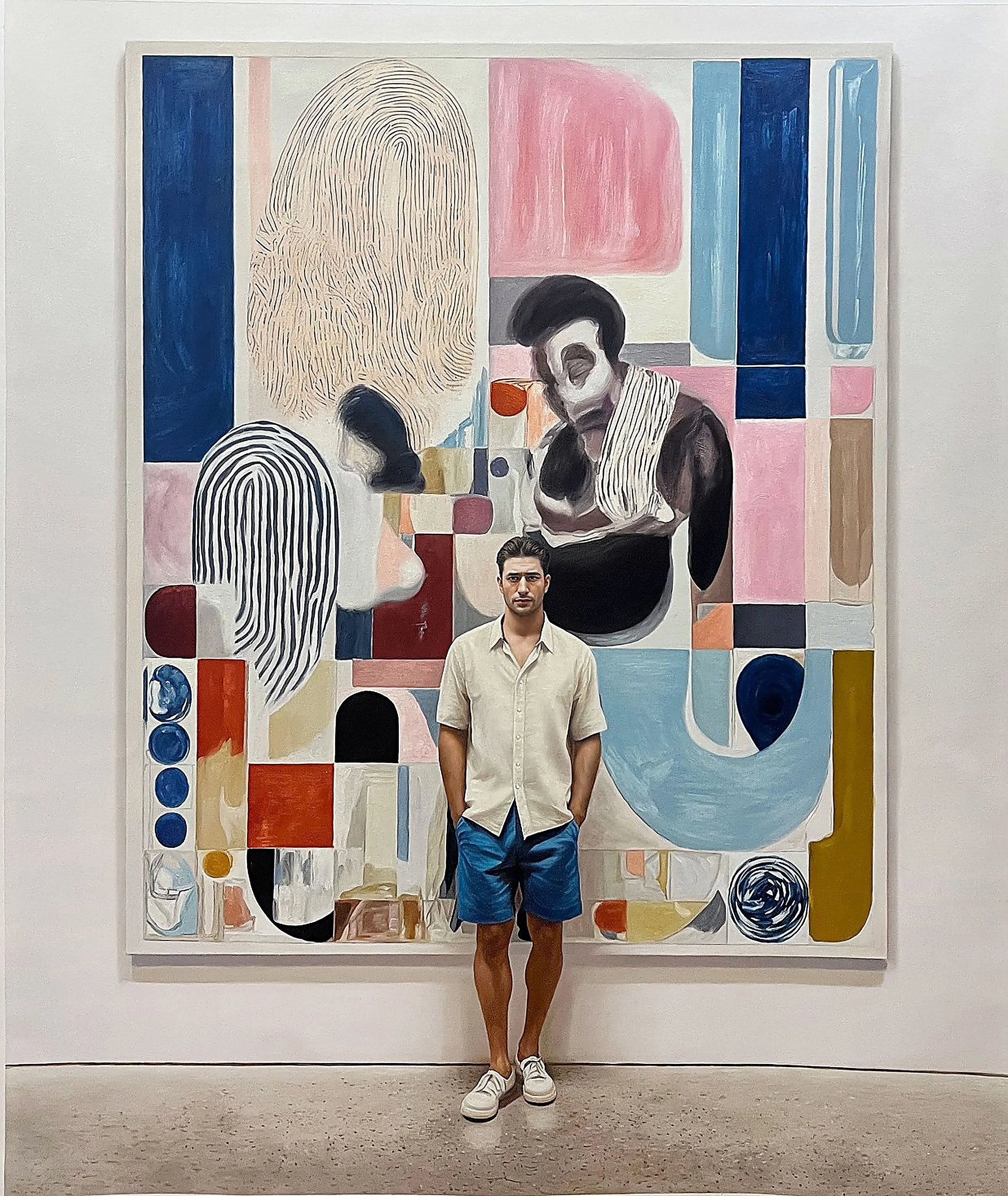Lior standing in front of a painting
Oil on Canvas
51 x 43 in. (130 x 110 cm)
2026