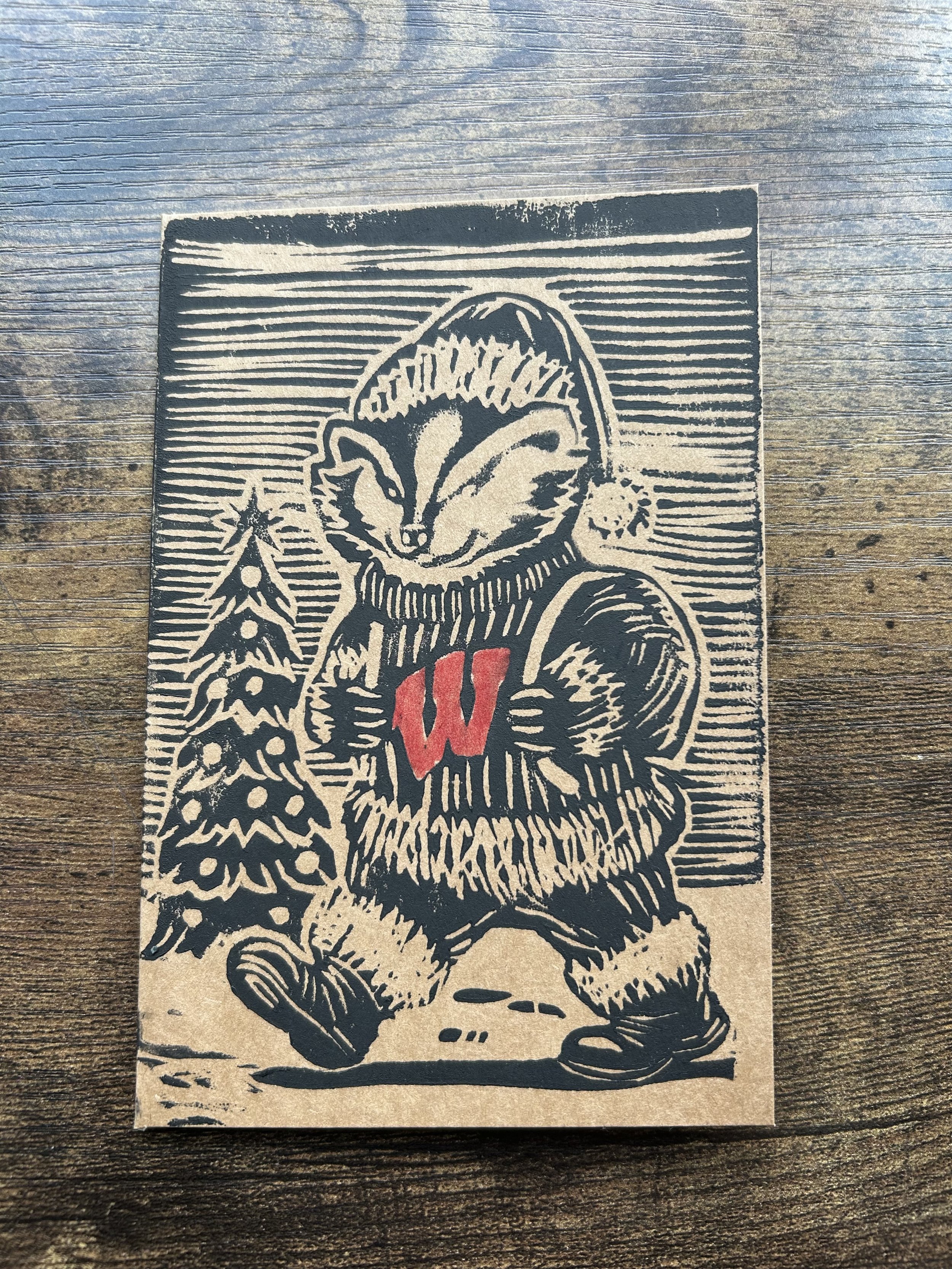 Badger Santa Greeting Card