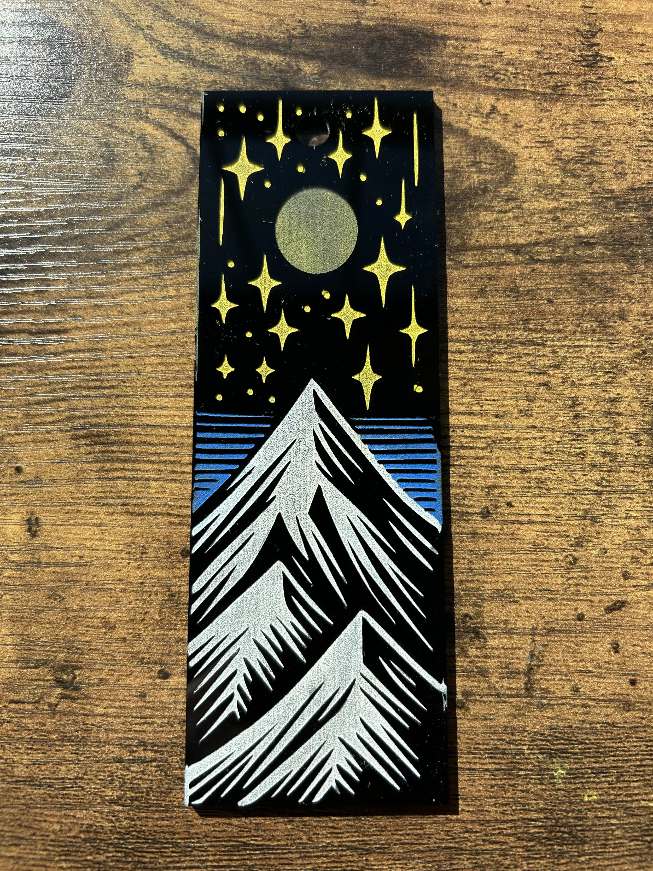 Starlit Mountain Acrylic Bookmark