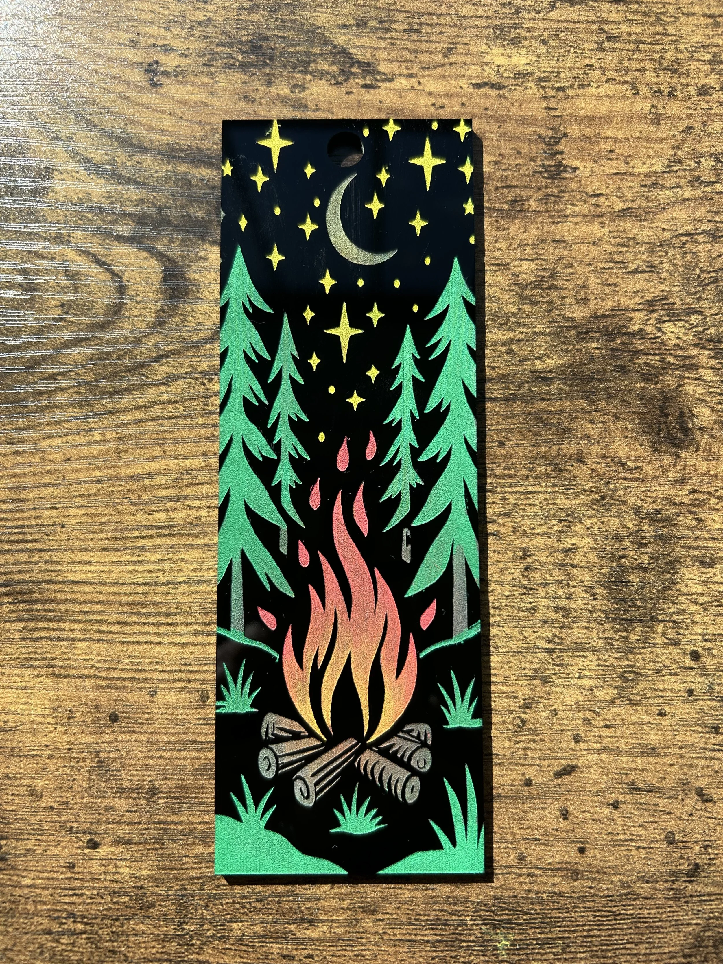 Cozy Campfire Acrylic Bookmark