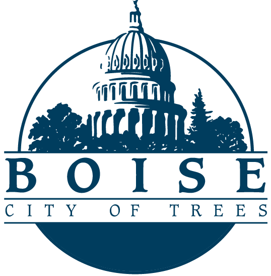 The City of Boise logo with the Idaho State capitol building and City of Trees under the name Boise.
