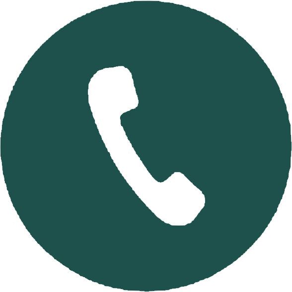Green circle icon with a black telephone receiver symbol in the center.