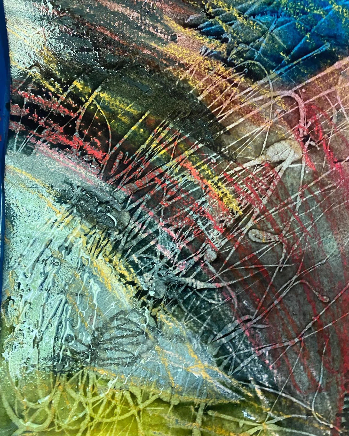 What a difference a dribble of glue makes!
This is my all time favorite process art invitation- liquid watercolor, over pastel drawings, topped off with clear glue drizzled down from above! The results are always stunning, and the kids are so enamore