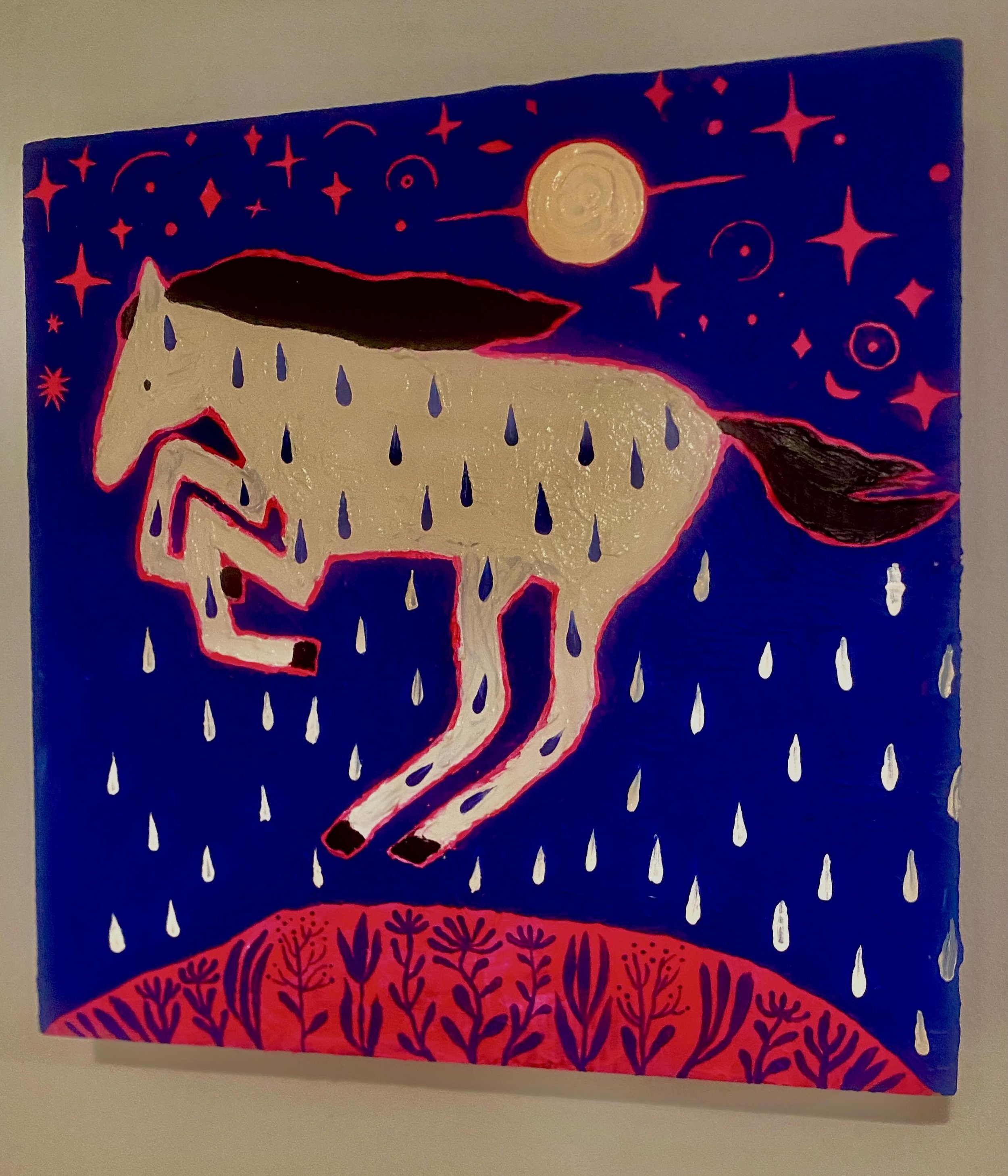 &ldquo;Memphis storm&rdquo; 2026
My sister loves horses, and rainstorms.
Acrylic on wood panel, 12in x 12in