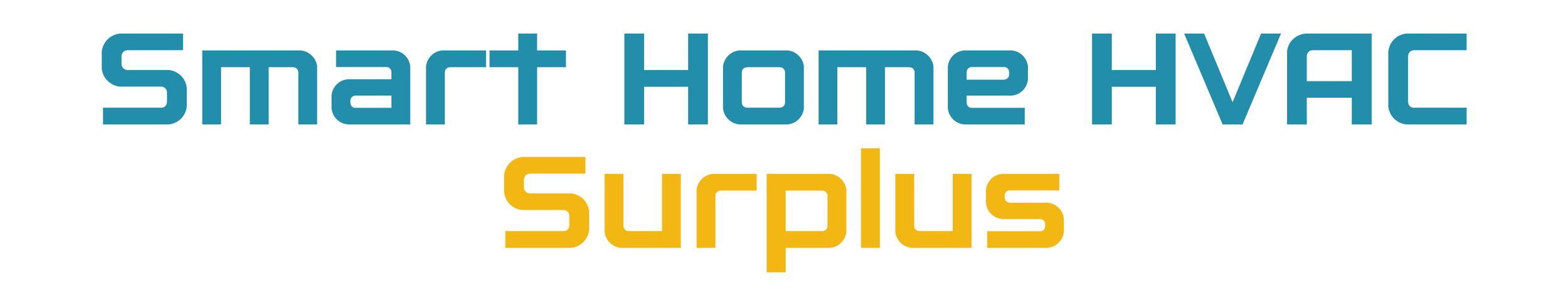 Text that reads 'Smart Home HVAC Supply' in blue and yellow letters.