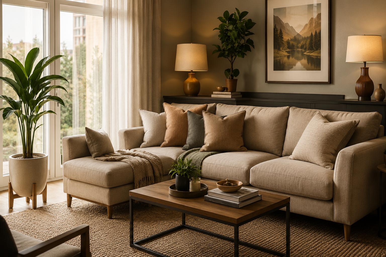 Comfortable living space representing homeownership, financial stability, and a secure future for families.