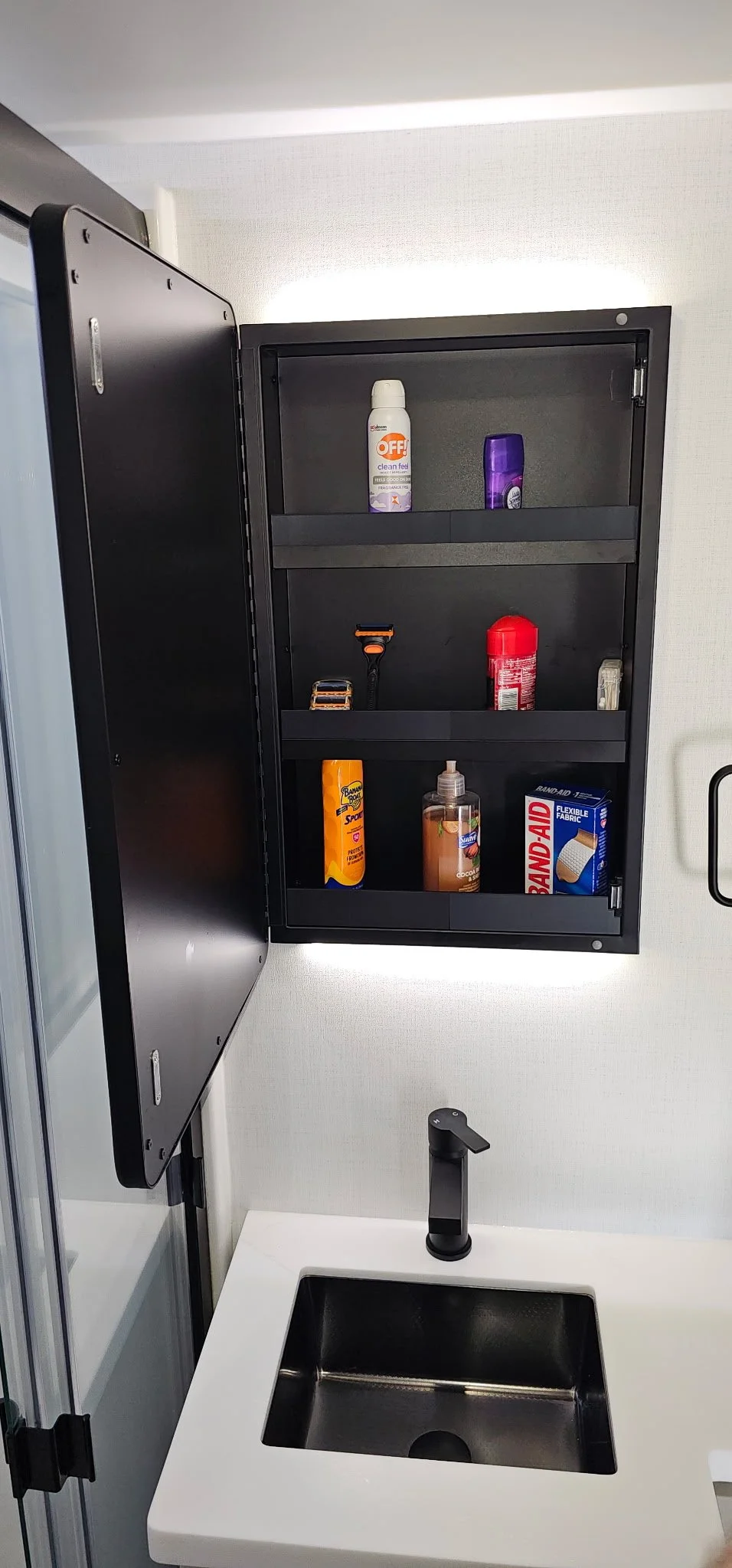 Medicine Cabinet Shelf Extender (BLACK)