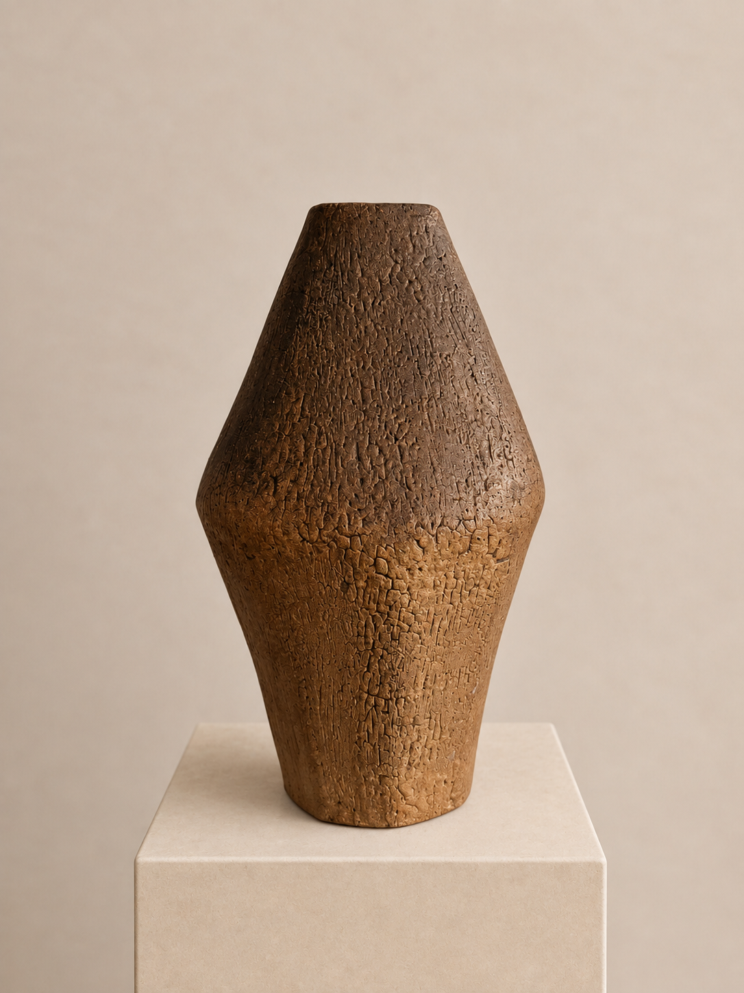 Brutalist Stoneware Vase - Vintage