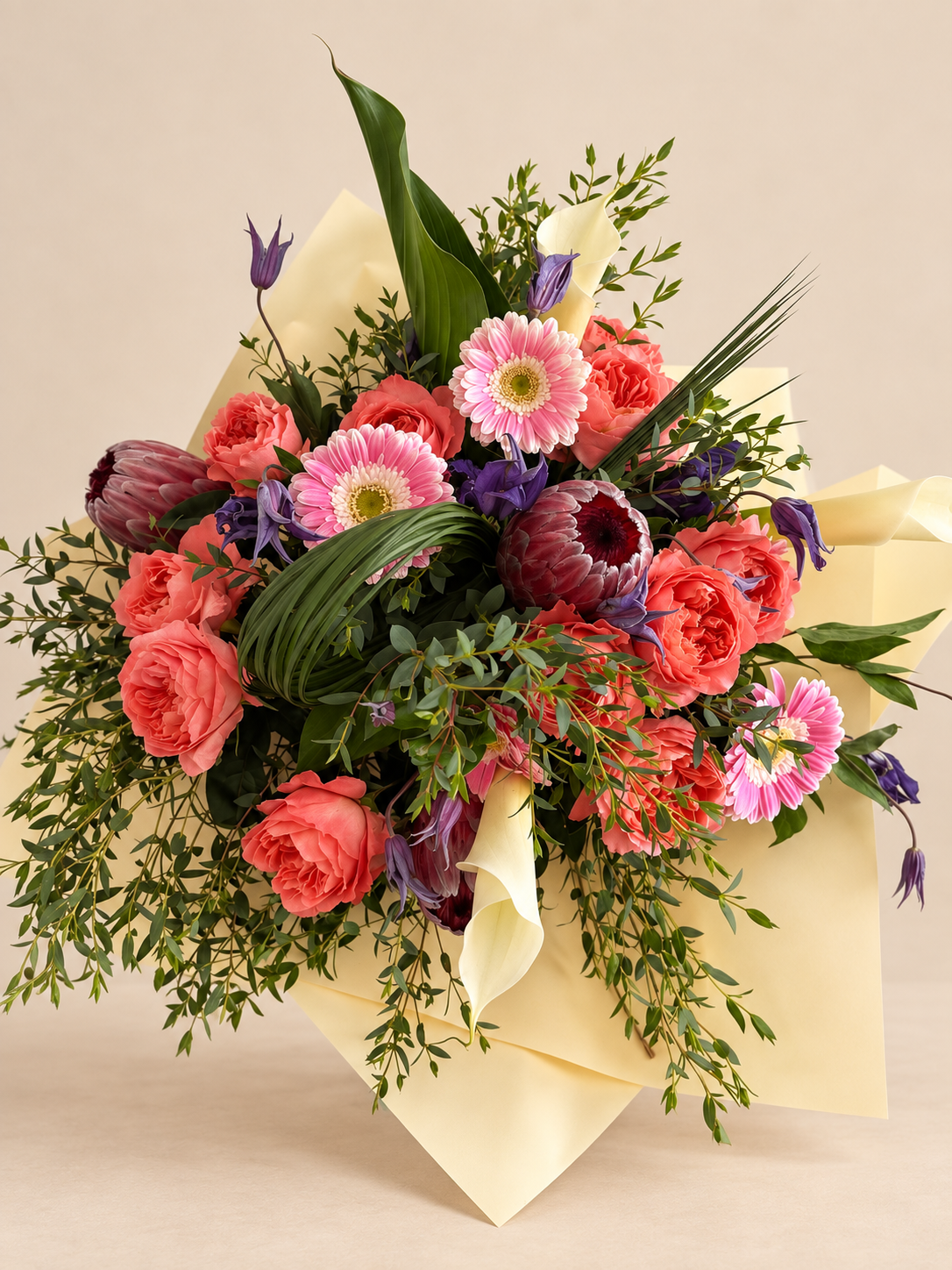 Cœur Sauvage romantic seasonal flower bouquet by Grove Floral Studios in Miami