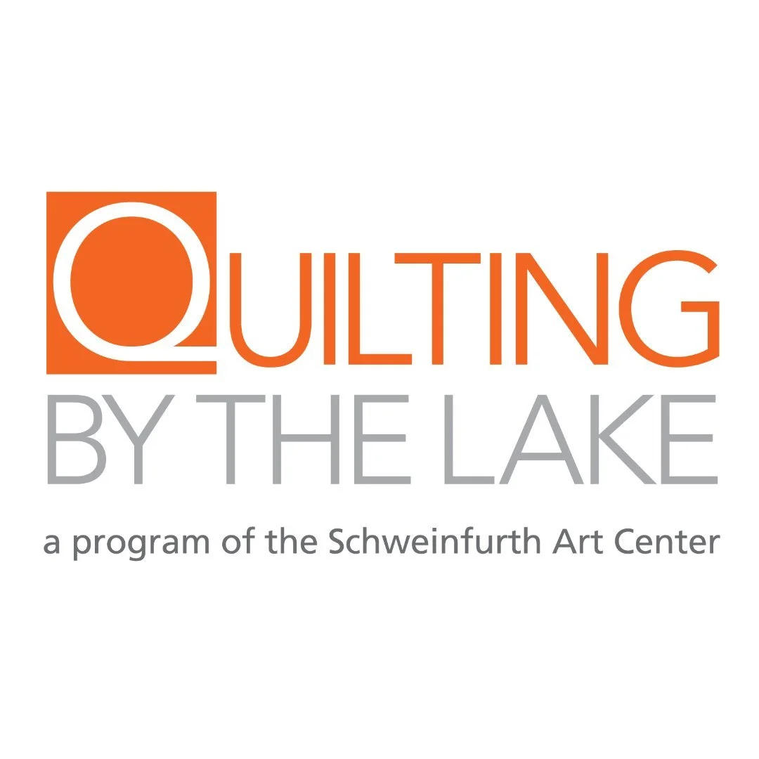 Quilting by the Lake logo with orange and gray text and a small orange square around the letter Q.