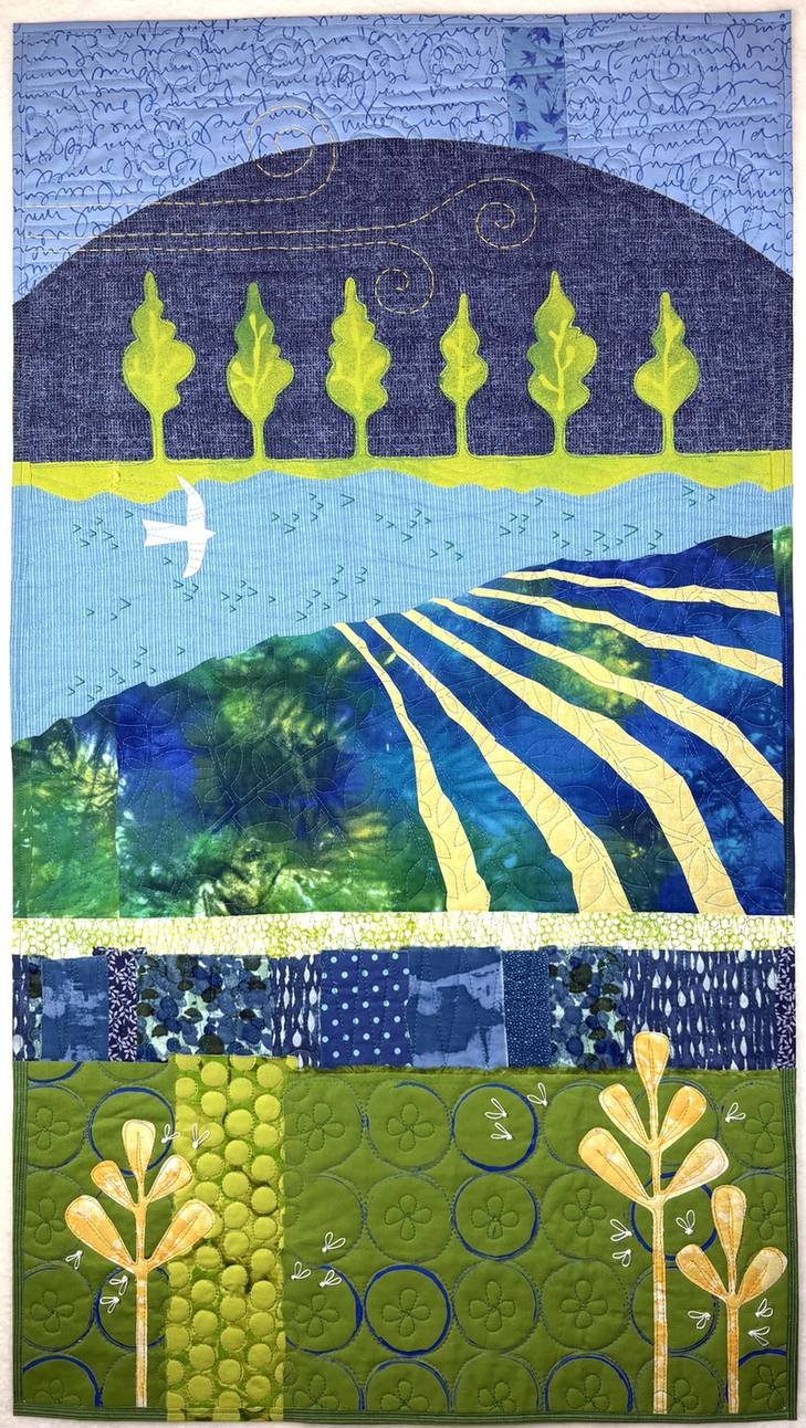 Breezes, Birds, and Bugs, 41x23"
$1400
Pollinators SAQA Global Exhibition