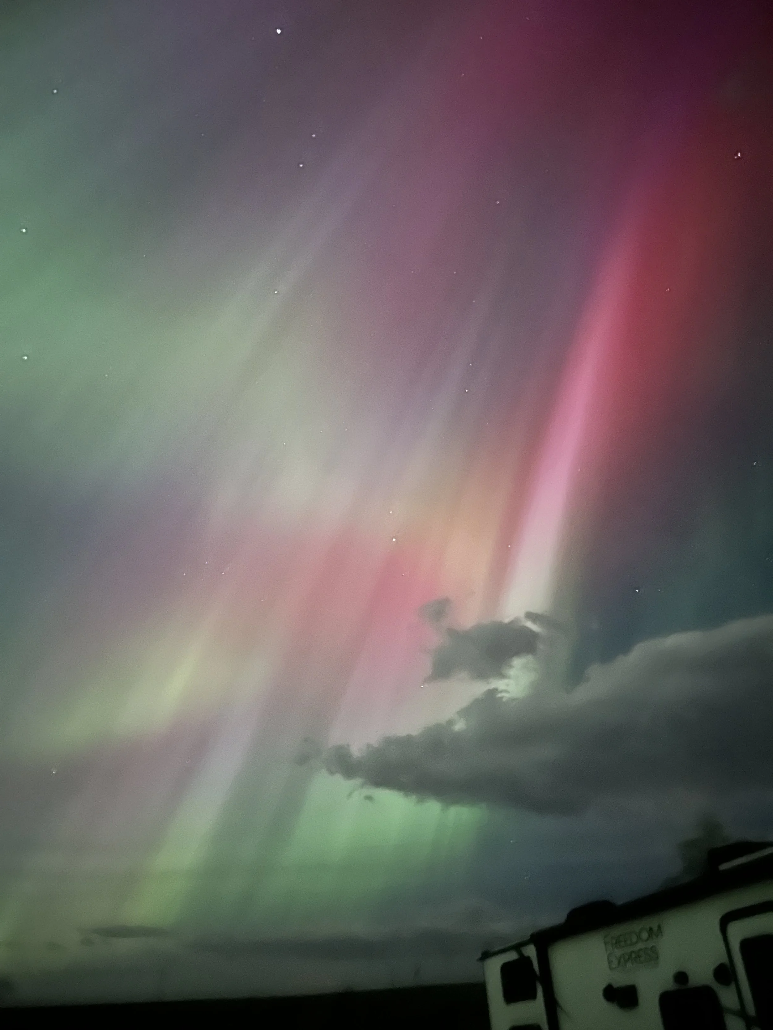 That windy night at the trailer when I woke up and went outside to see the most amazing display of Northern Lights I had ever seen.