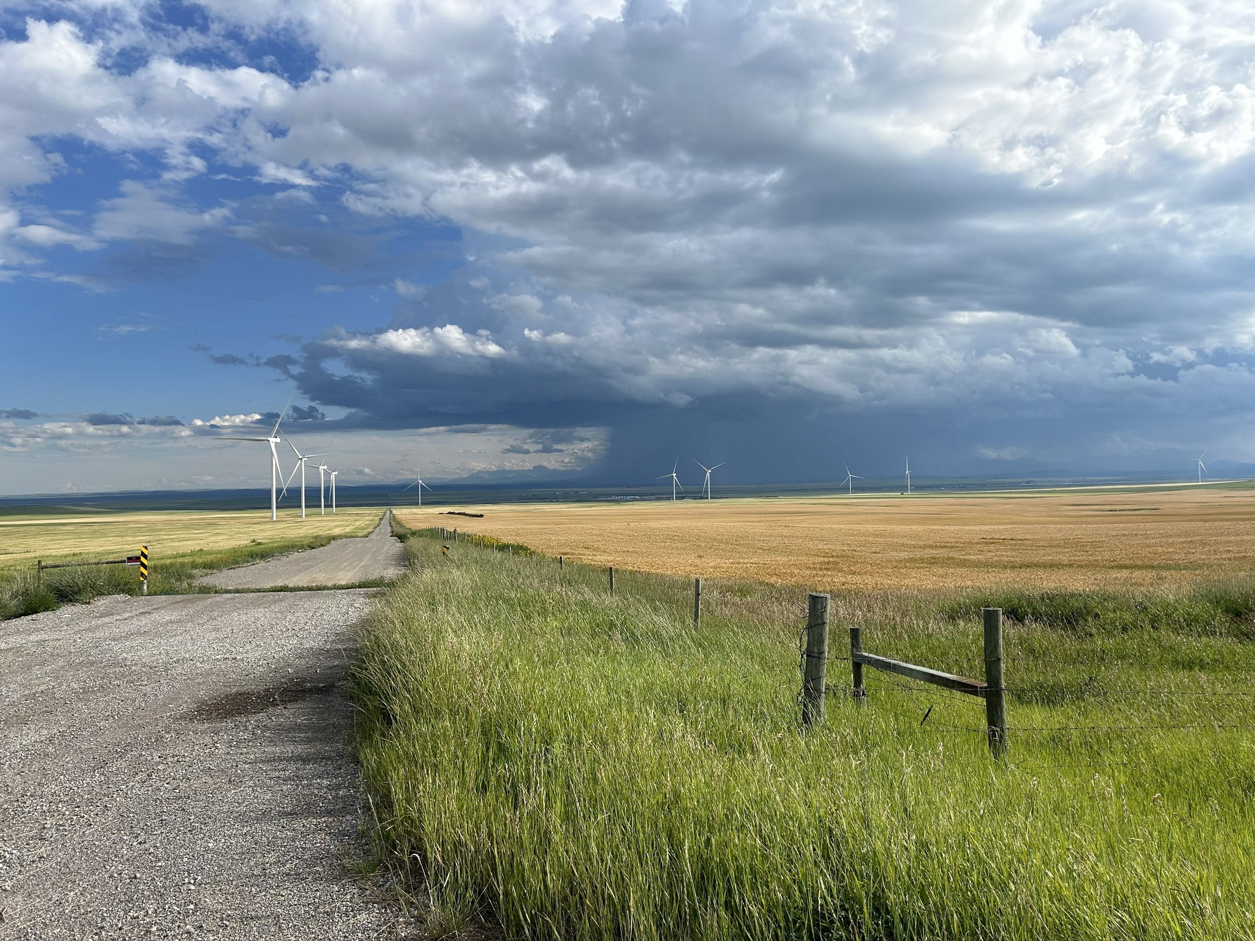 That storm rolling across the fields.