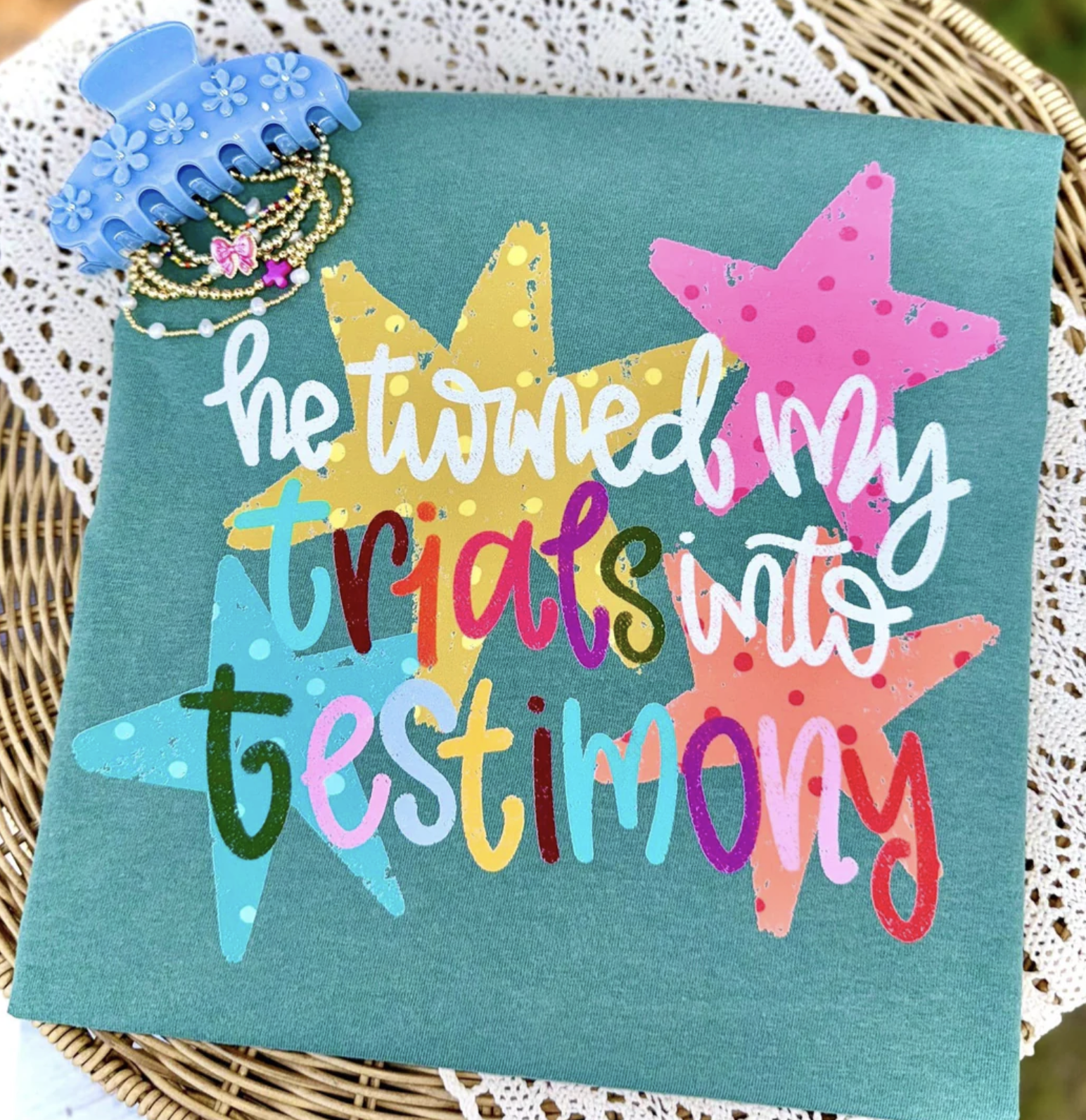 He turned my trials into testimony Tee