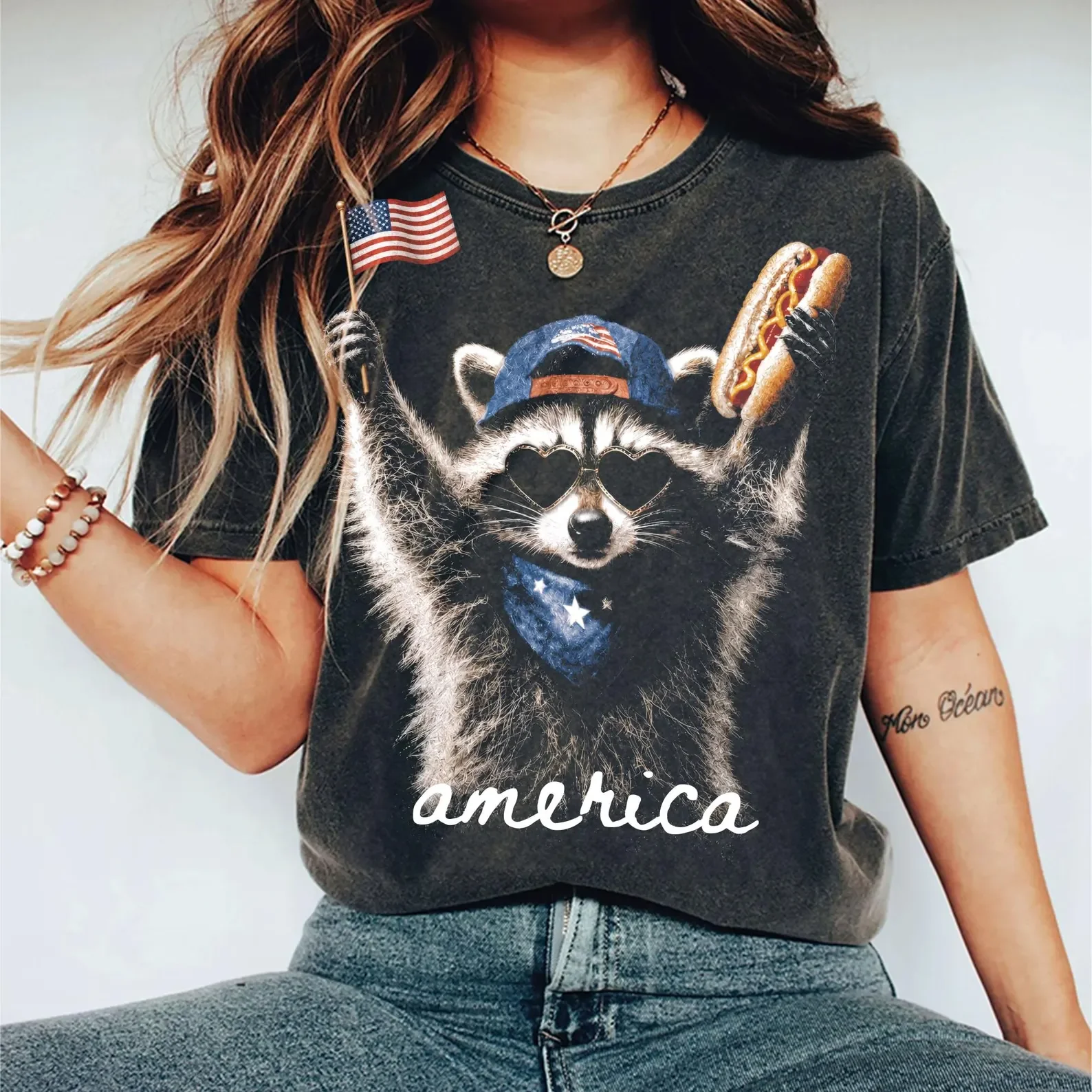 America Raccoon Tee