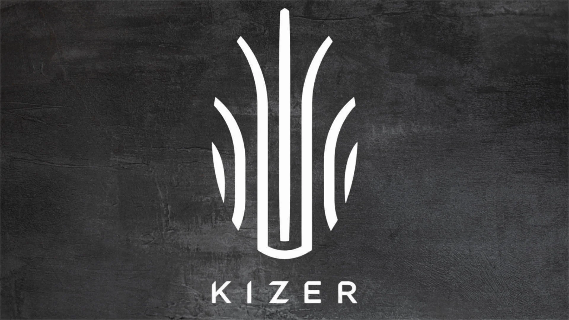 Black background with a white pine tree logo and the words "Kizer" underneath.