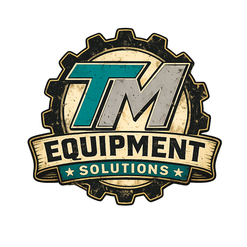 Logo for TMI Equipment Solutions with gears and vintage design elements.