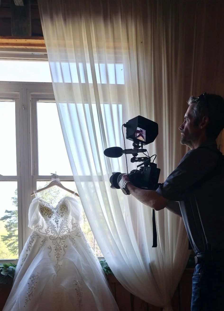 Wedding videographer filming a wedding in Hamptonville North Carolina