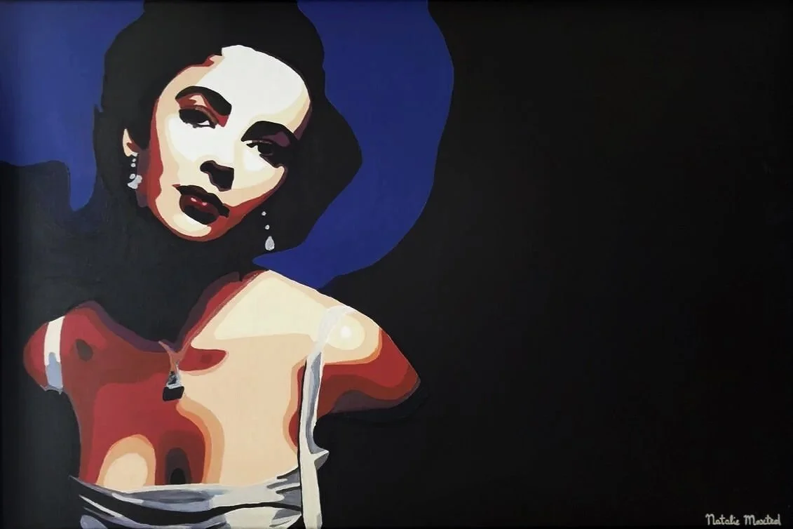 Natalie Maxted-Elizabeth Taylor-Original Pop Art Painting-Acrylic on Canvas