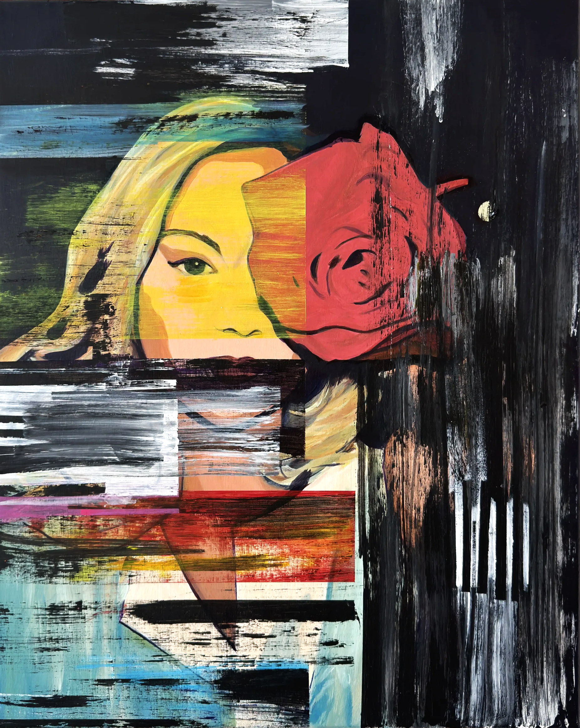 Natalie Maxted - Ghosting - Original Abstract Figurative Contemporary Fine Art - Acrylic on Canvas