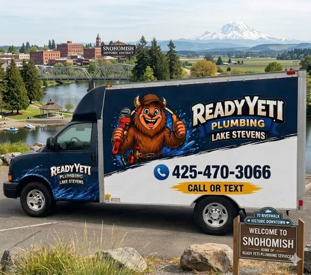 heres a ready yeti plumber getting ready to inspect and replace a sewer line repair in snohomish