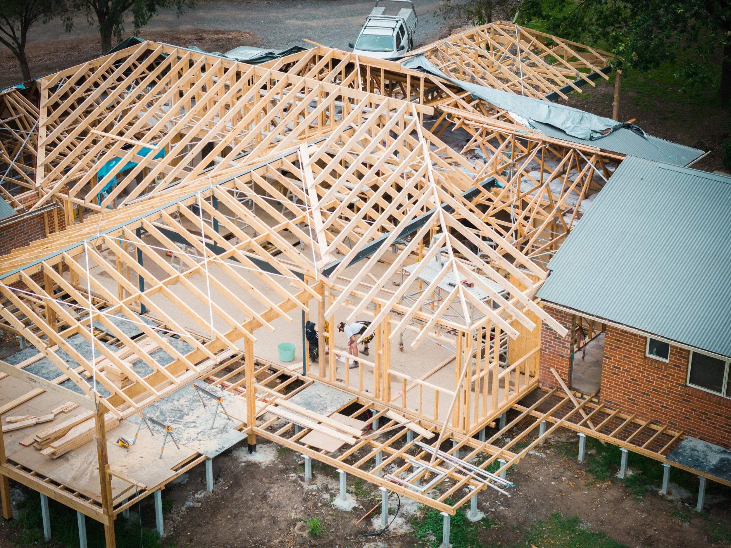 A house under construction in Yarra Valley built by Leisure Built