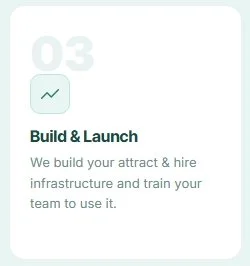 Build & Launch section with text about building infrastructure and training teams.