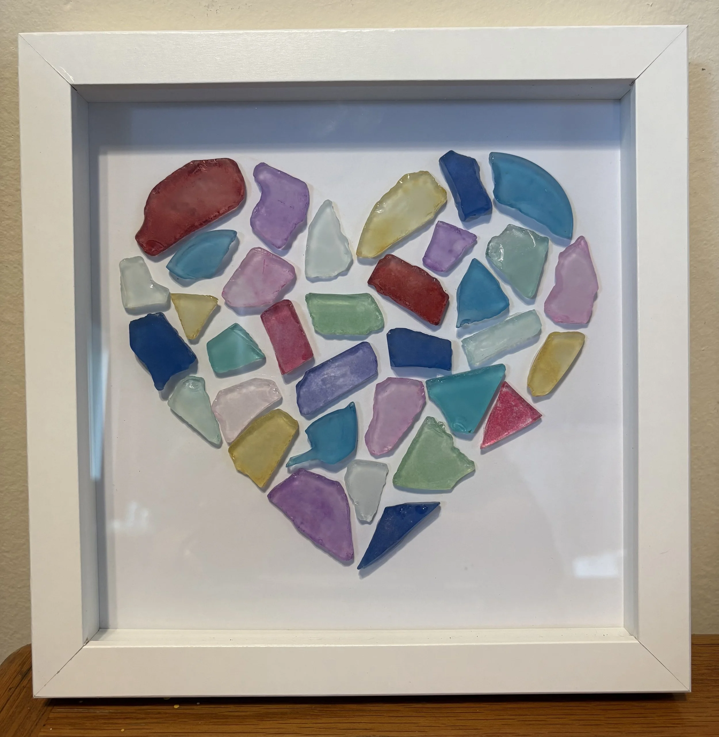 Rainbow Sea Glass Heart