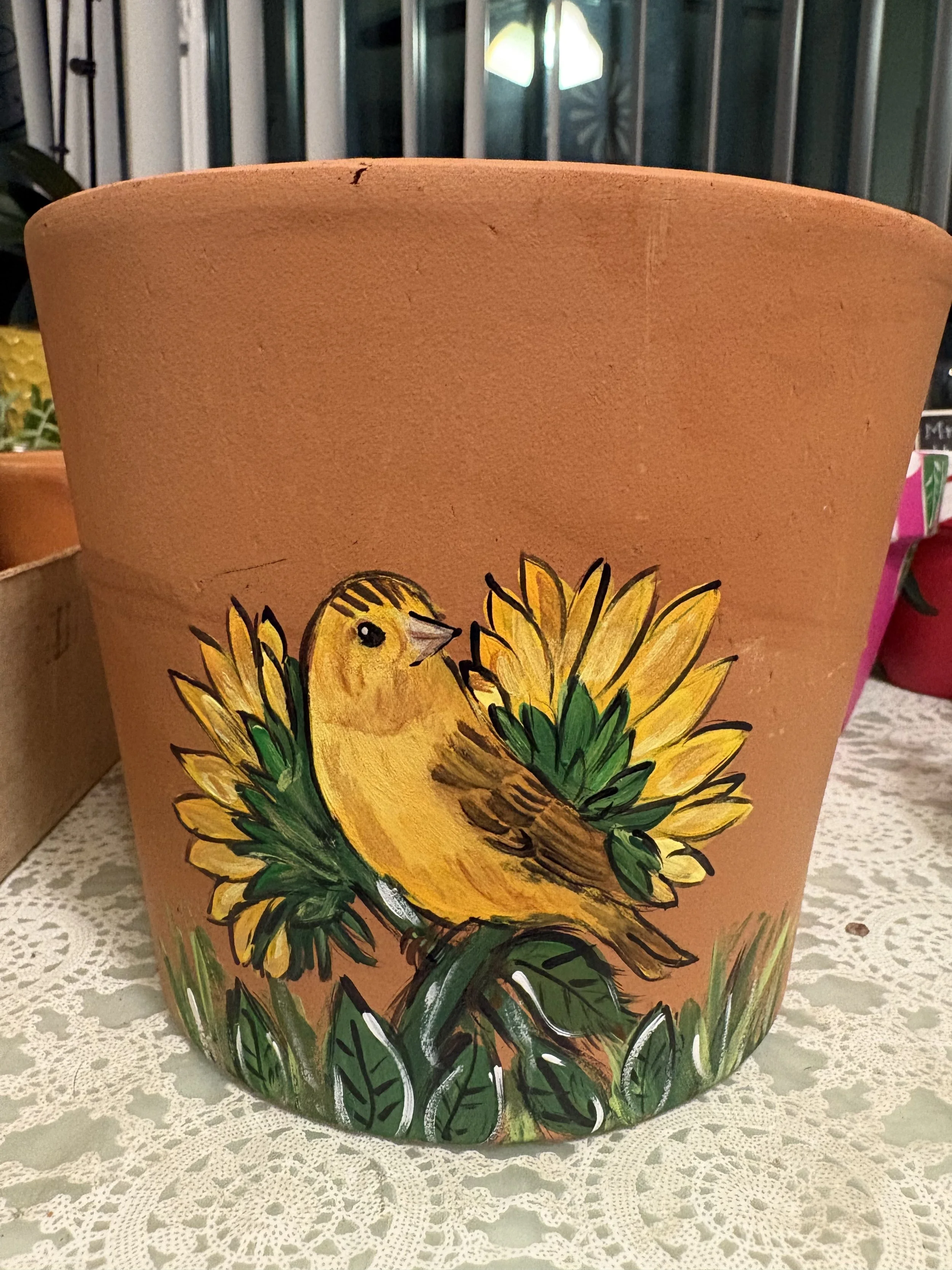 Yellow Bird Pot