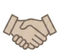Illustration of two hands shaking.