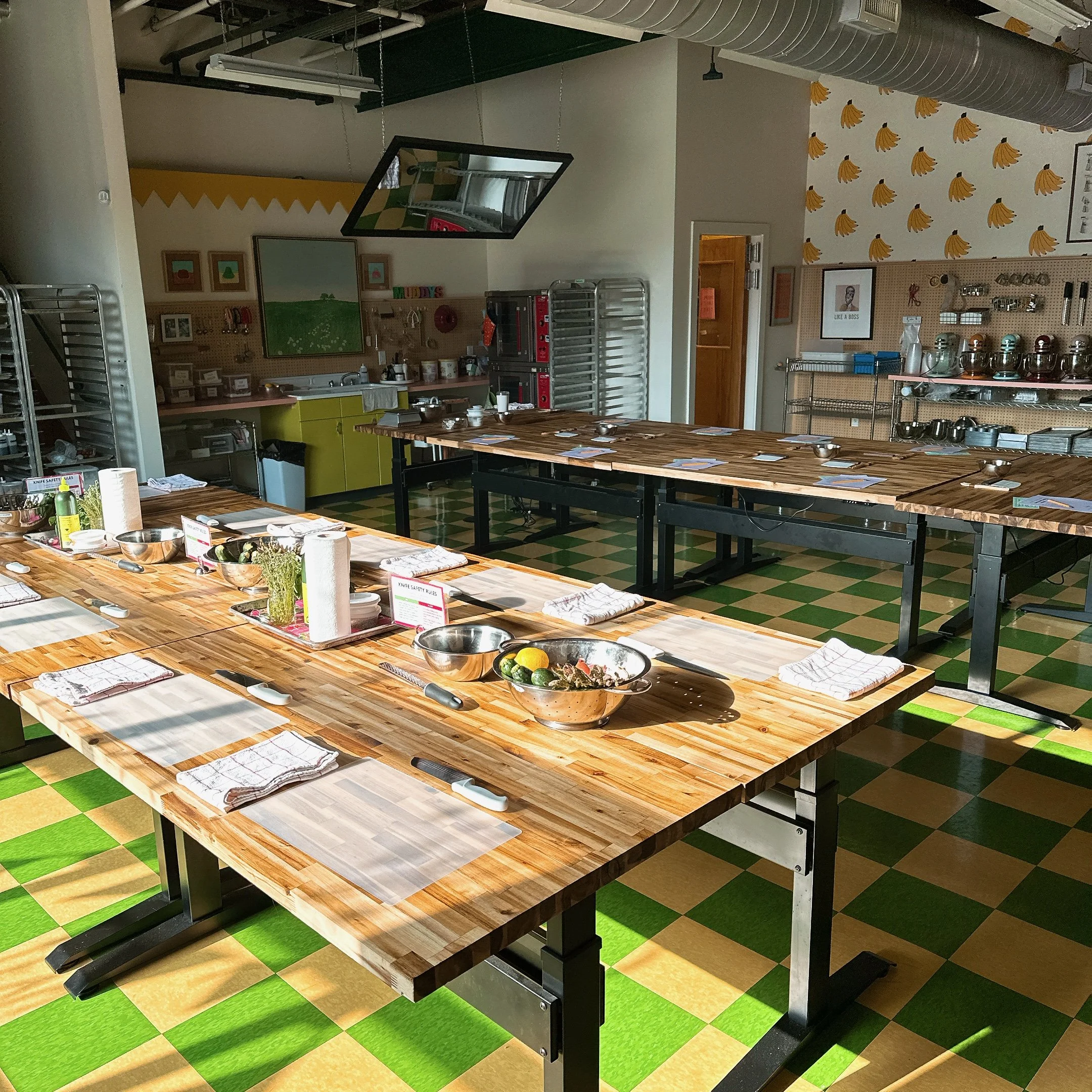 classroom setup for puff pastry class