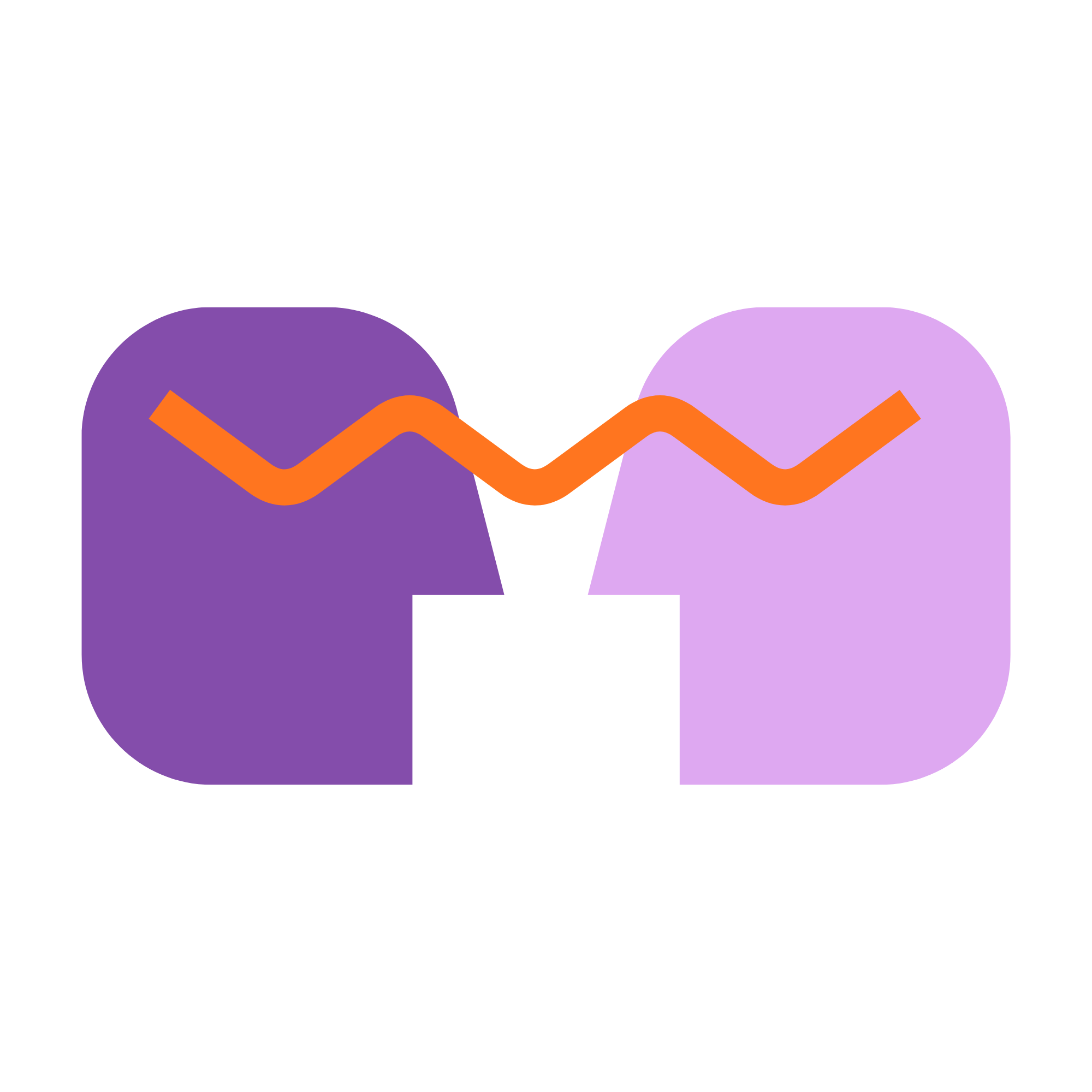 A stylized line graph with purple circles as data points and an orange line connecting them.