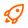 Orange rocket icon