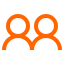 Stylized orange logo resembling interlocked or mirrored '88' characters.
