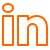 LinkedIn logo in orange outline with a transparent background.