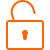 Icon of an unlocked padlock with a line through it, indicating security or privacy restriction.
