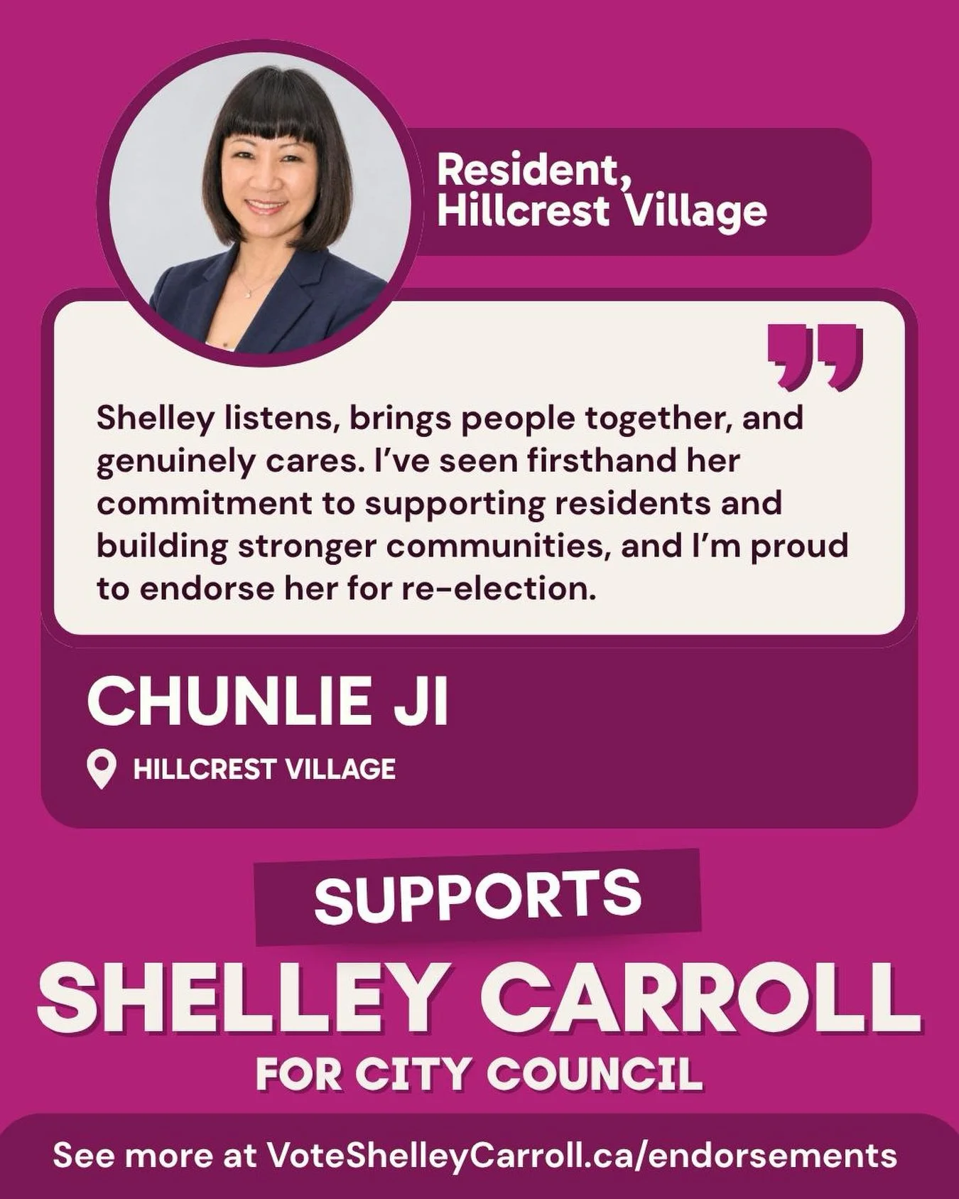 Chunlie has a remarkable ability to bring neighbours together and help turn their voices into tangible action. From helping spread the word for community events to lending a hand at our local parks, Chunlie makes a real effort to keep people connecte