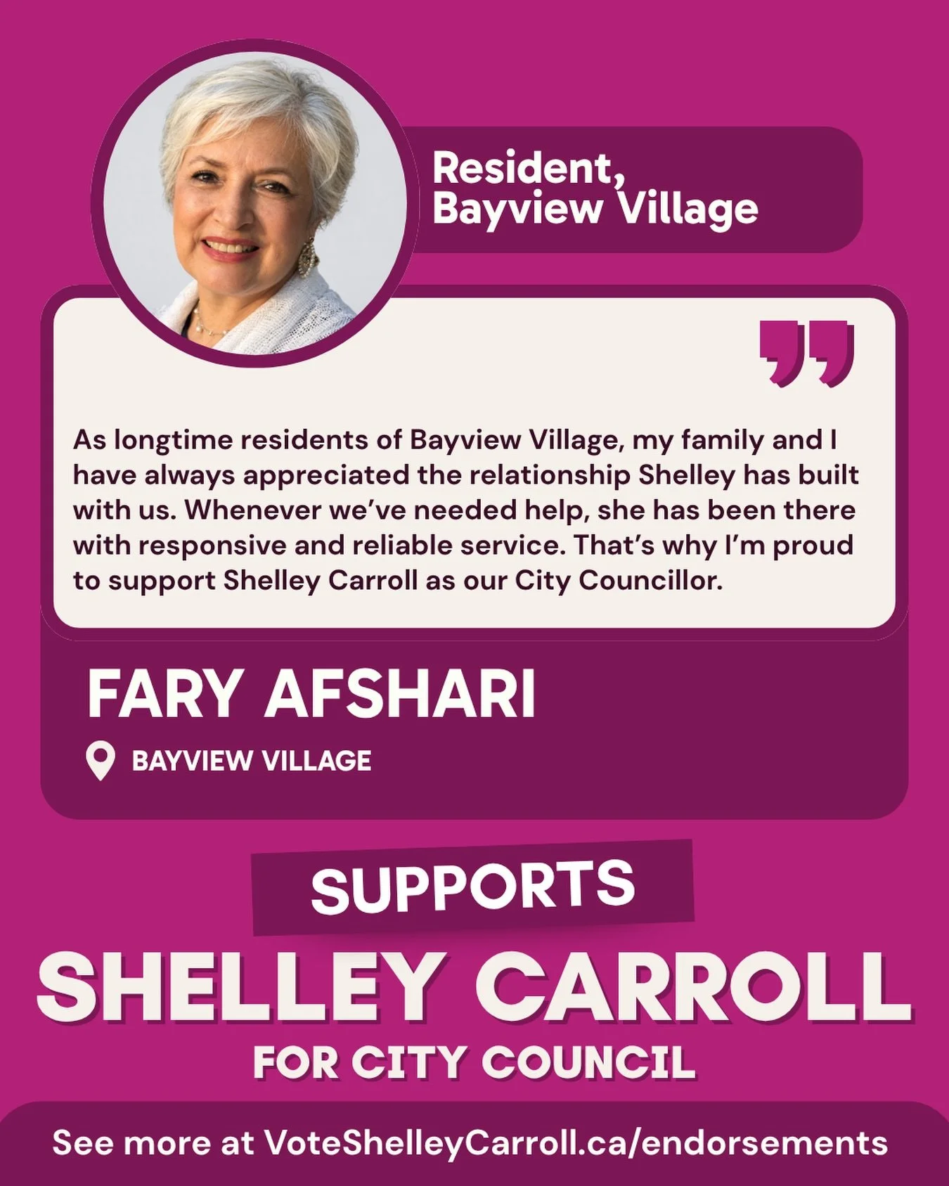 Thank you Fary for your kind words and for the trust you and your family have placed in me over the years. It means a great deal to know that neighbours feel supported whenever they reach out to my office, and this is exactly the kind of relationship