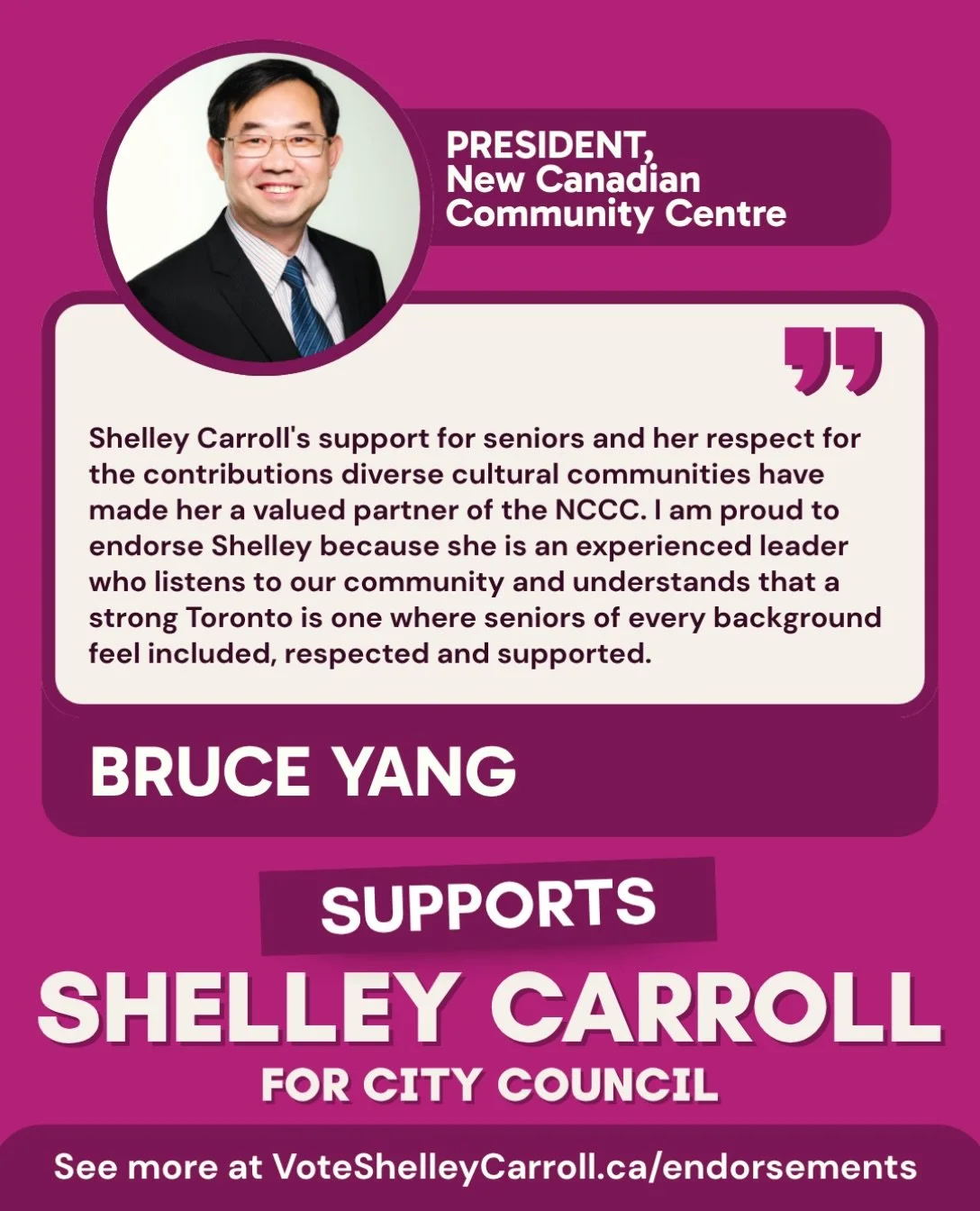Heartfelt thanks to Bruce from the New Canadian Community Centre for such kind words and for your incredible dedication to our community! 

The wisdom, history, and diverse cultural contributions of seniors&rsquo; groups enrich our community every si