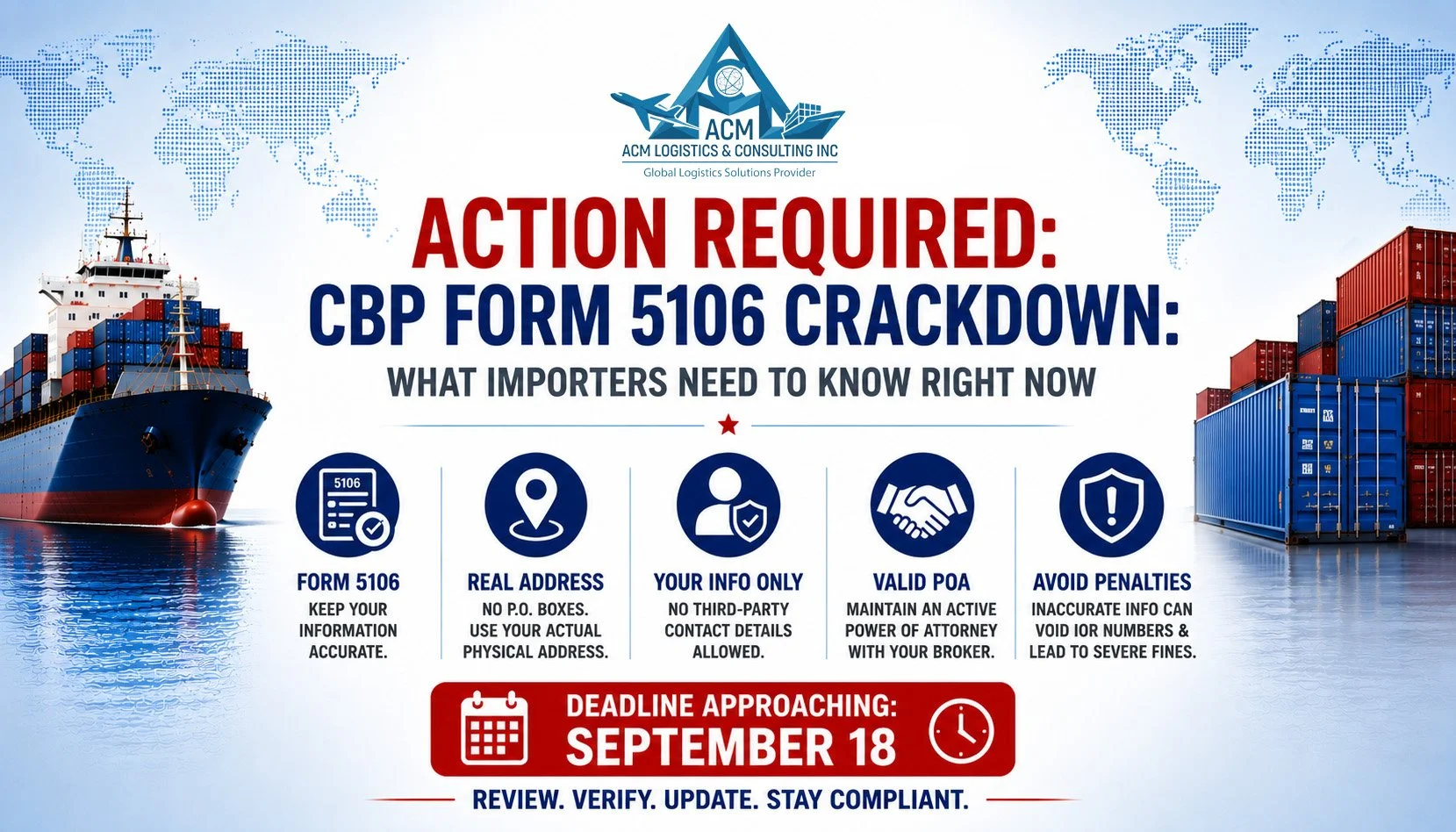 ACTION REQUIRED: CBP Form 5106 Crackdown: What Importers Need to Know Right Now