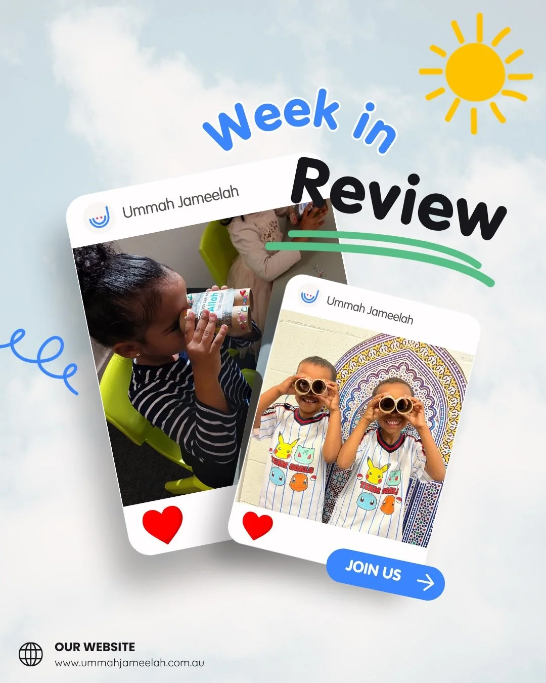 Week in Review &ndash; Week 1, Term 2

Assalamu alaykum wa rahmatullahi wa barakatuhu 🧡

What a beautiful first week back as we began our Term 2 curriculum: Allah The Creator.

This week, our learning focused on introducing children to Allah as Al-K