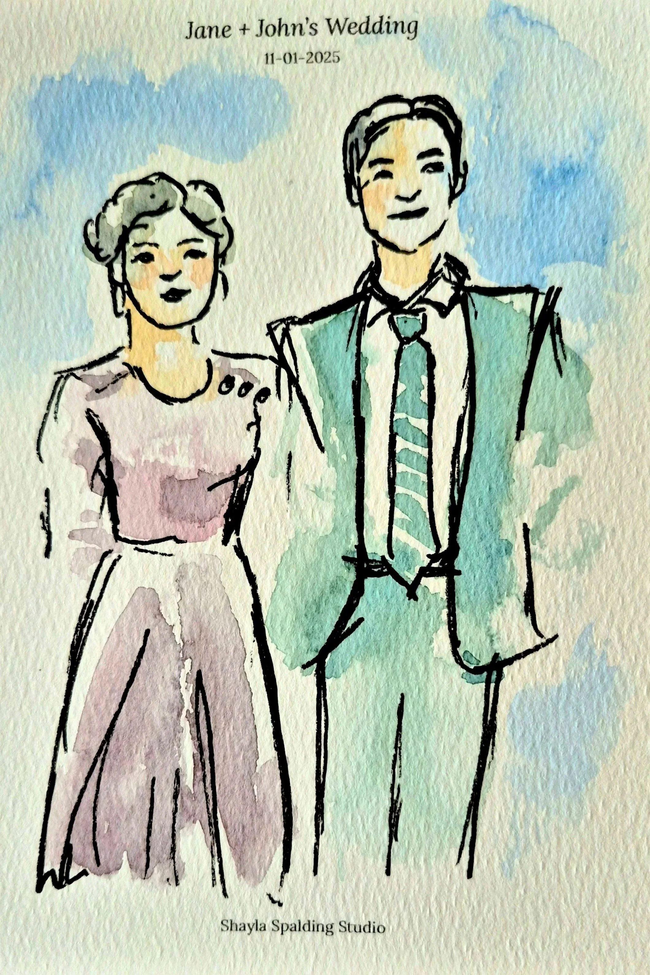 live wedding guest portrait Shayla Spalding Studio