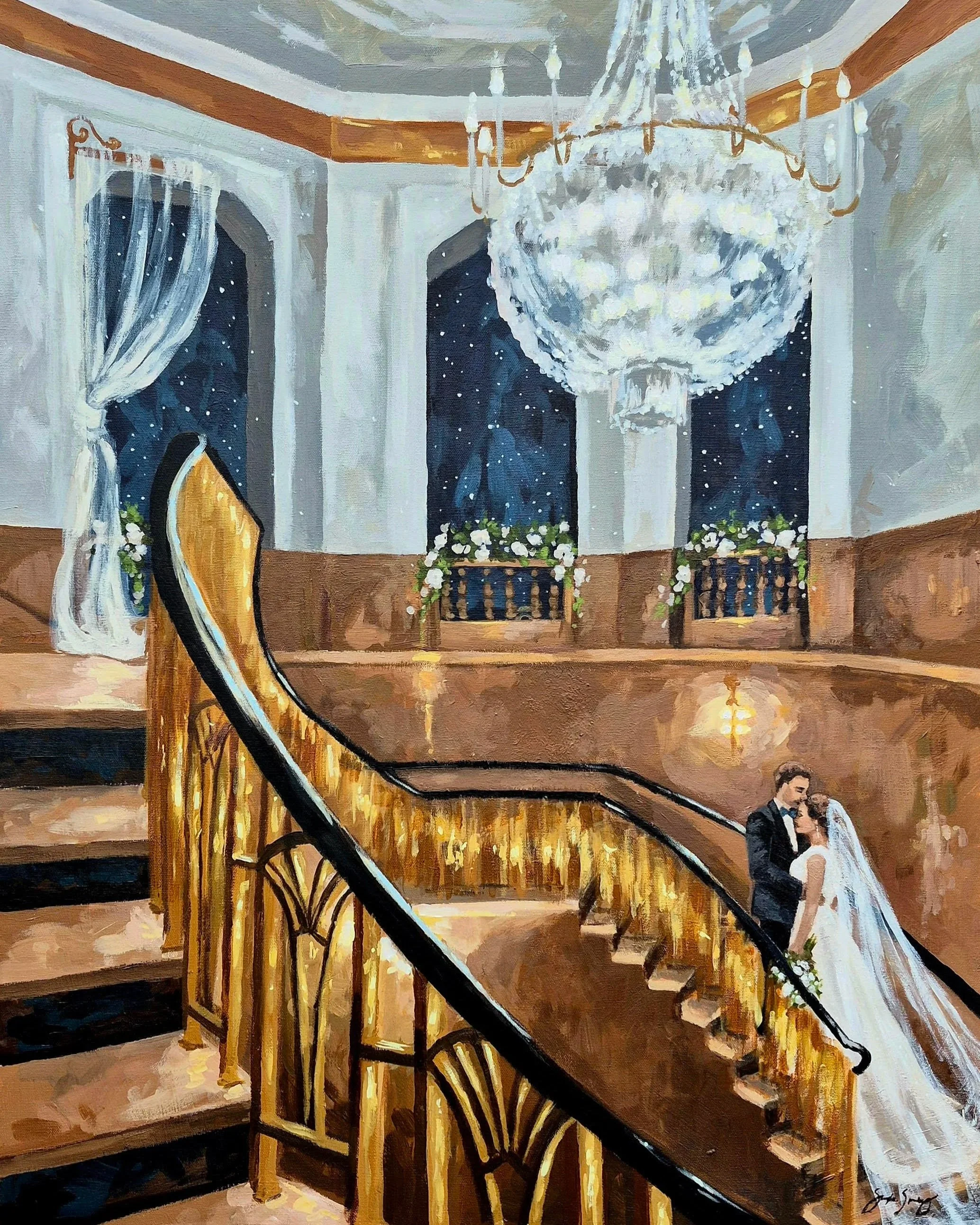 live wedding painting ballroom shayla spalding studio