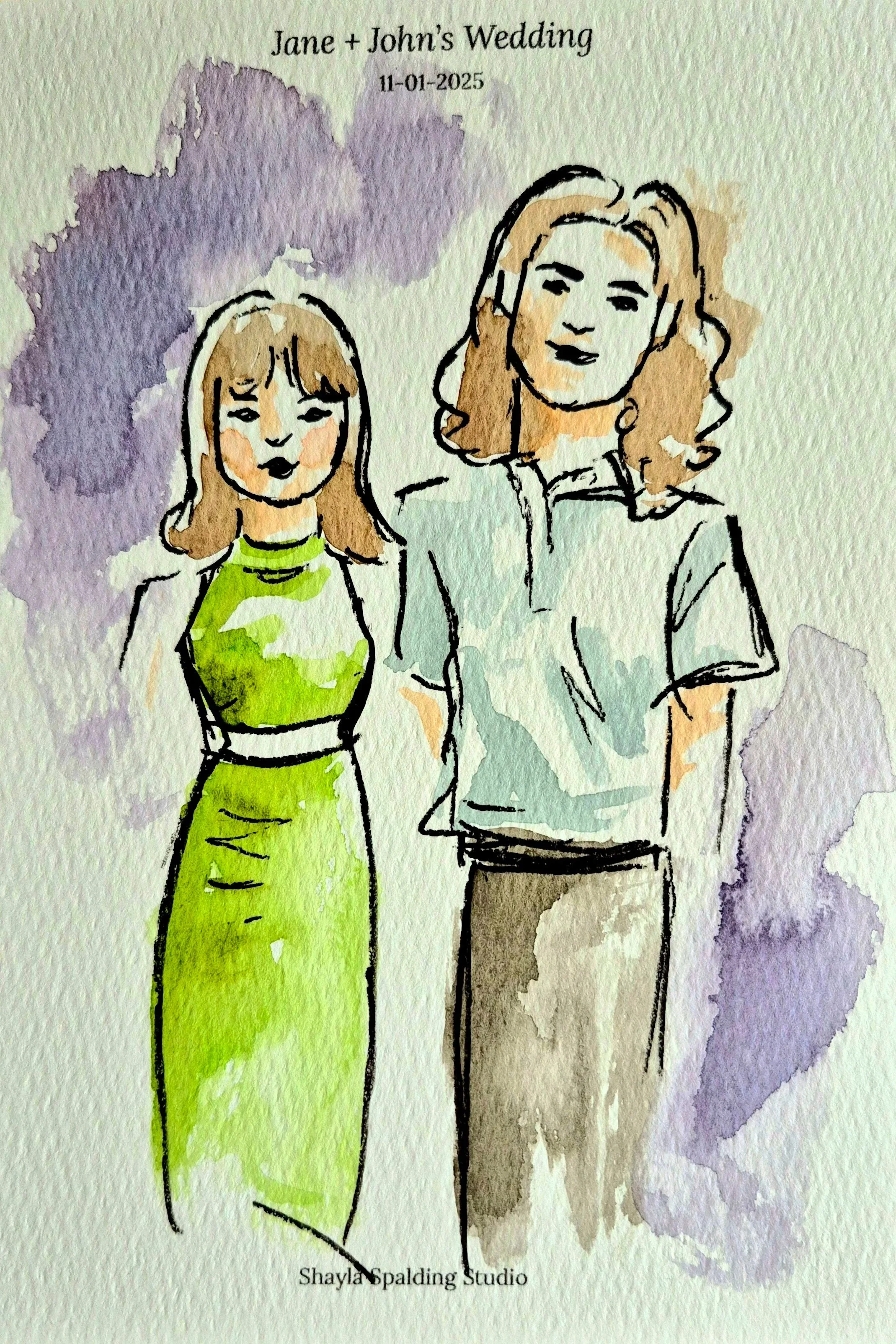 live wedding guest portrait Shayla Spalding Studio