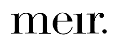 The word 'meir' in black lowercase serif font with a period at the end.
