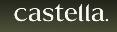 Castella logo with white text on dark green background.